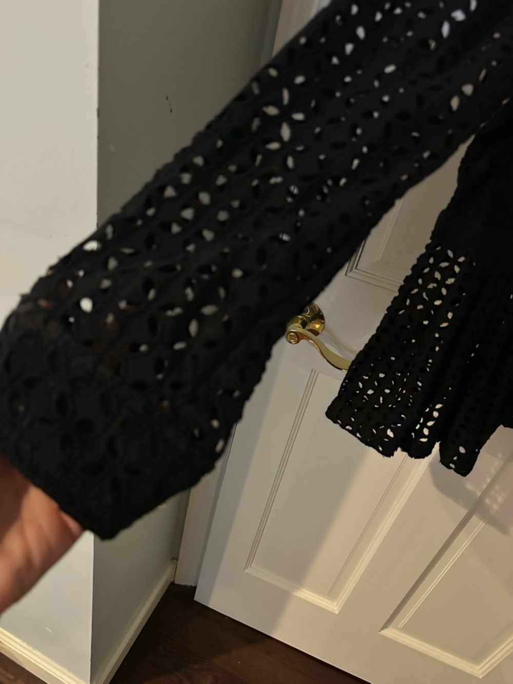 GAP Black Eyelet Utility Jacket with Gold-Tone Hardware & drawstring - Picture 4 of 7